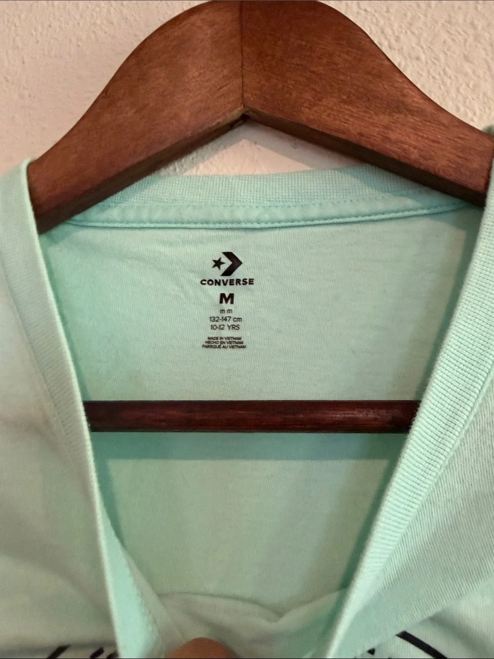 Converse Mint Green Tee with Black Star Logo
